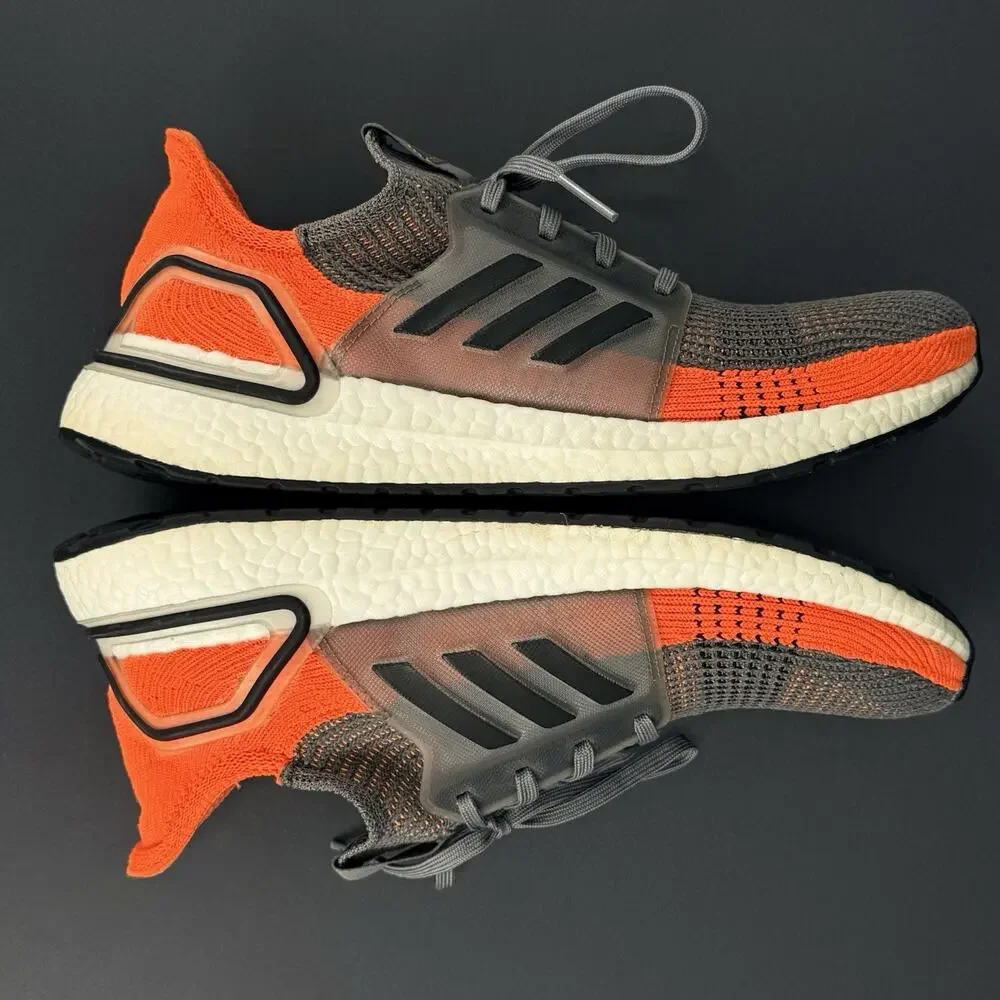 adidas UltraBoost 19 Men’s Size 9.5 Hi-Res Black Orange G27517 Running Shoes